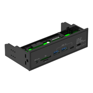 5.25” front bay: 2* Type C +2*USB3.0+SD/TF+HD-Audio