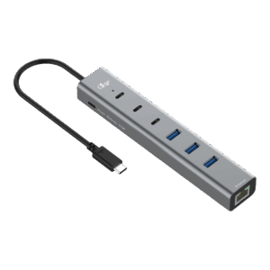 USB3.1 C +A Gen1 to 6 port USB HUB (3*USB3.0 A+3*Type C)  w/ GIGA LAN +Type C PD3.0